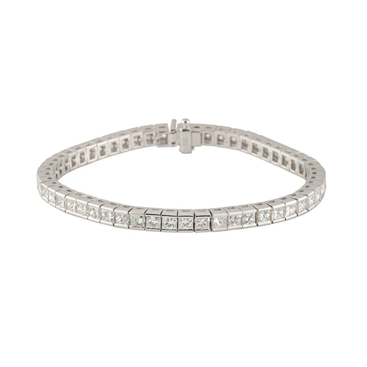 White Gold Diamond Line Bracelet 10.47ct G-H/VS | Rich Diamonds